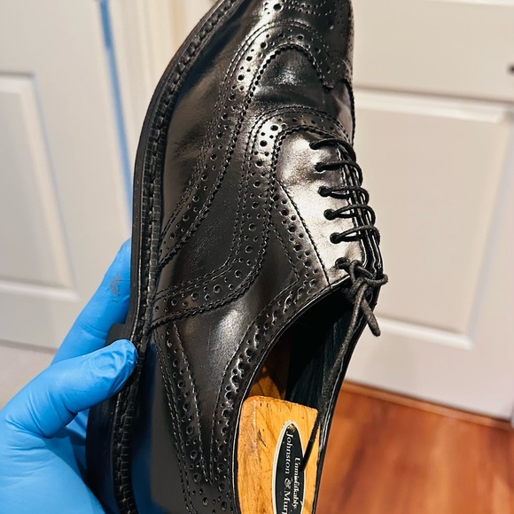 Vintage EXECUTIVE IMPERIAL By Mason Black Leather CORDOVAN Wingtip Shoes. - Picture 12 of 14